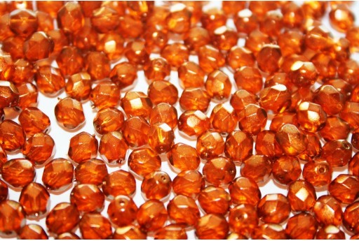 Fire Polished Beads Halo Sandalwood 6mm - 30pcs