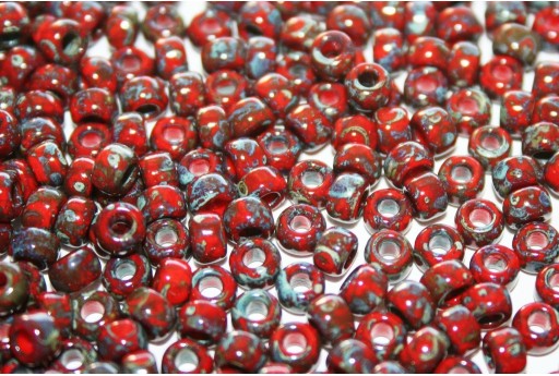 Miyuki Rocailles Picasso Opaque Red Garnet 6/0 - 10gr