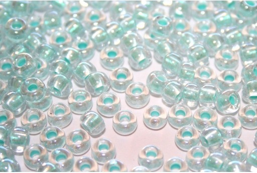 Perline 6/0 4mm 50g – Con Inserti Argento, Colore Verde 22 – Per Bigiotteria E Fai Da Te