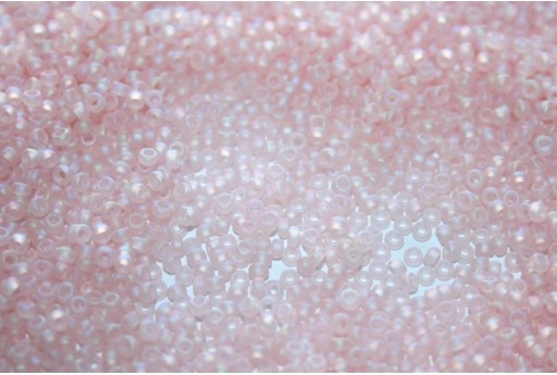 Rocailles Miyuki Matted Transparent Pale Pink AB 15/0 - 10gr