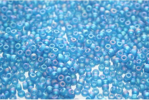 Miyuki Seed Beads Transparent Capri Blue AB Matted 11/0 - Pack 50gr