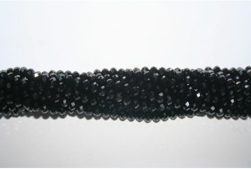 Cristallo Cinese Rondella Sfaccettata Nero 3X4mm - 132pz