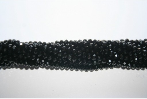Chinese Crystal Beads Faceted Rondelle Black 3X4mm - 132pcs
