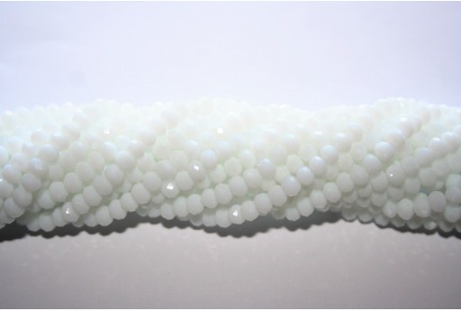 Chinese Crystal Beads Faceted Rondelle White 4x3mm - 150pz