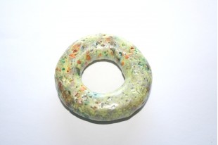 Pendente Donut Ceramica Verde 49mm - 1pz