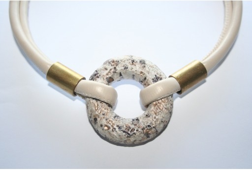 Donut Pendant Ceramic Green 49mm  - 1pcs 2