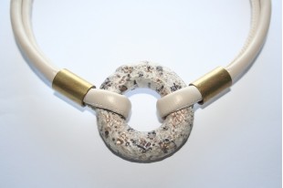 Pendente Donut Ceramica Verde 49mm - 1pz