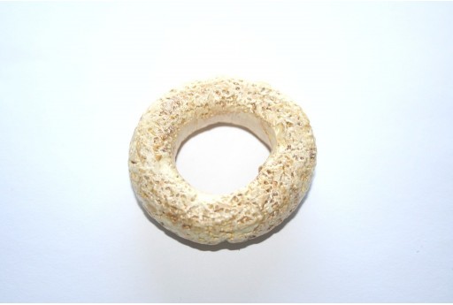 Pendente Donut Ceramica Beige 49mm - 1pz