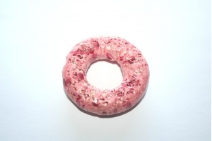 Donut Pendant Ceramic Pink 49mm  - 1pcs