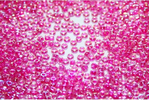 Perline Miyuki Hot Pink Lined Crystal AB 11/0 - 10gr