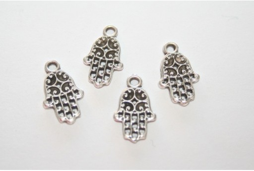 Hamsa Hand Pendant 9x15mm  - 4pcs