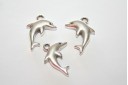 Dolphin Pendant Silver 14x18mm  - 2pcs