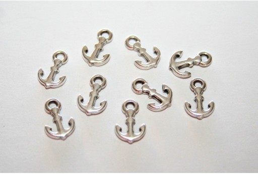 Anchor Mini Pendant Silver 6,5x10mm  - 5pcs