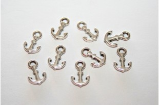 Anchor Mini Pendant Silver 6,5x10mm  - 5pcs