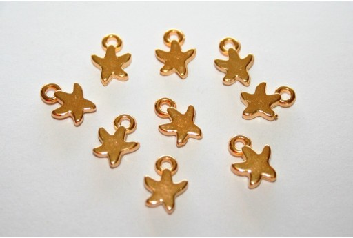 Starfish Mini Pendant Gold 7x9mm  - 4pcs