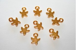 Starfish Mini Pendant Gold 7x9mm  - 4pcs