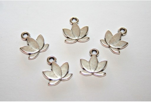 Lotus Pendant Silver 10x11mm  - 3pcs