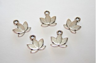 Lotus Pendant Silver 10x11mm  - 3pcs