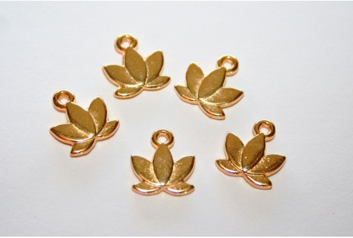 Lotus Pendant Gold 10x11mm  - 3pcs