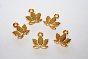 Lotus Pendant Gold 10x11mm  - 3pcs