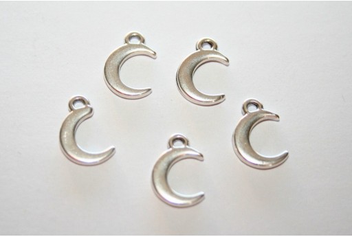 Moon Pendant Silver 7,8x12mm  - 3pcs