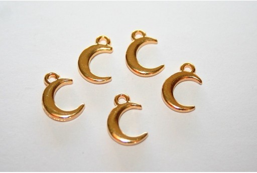 Moon Pendant Gold 7,8x12mm  - 3pcs