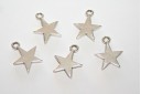 Star Pendant Silver 11x14mm  - 3pcs