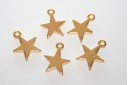 Star Pendant Gold 11x14mm  - 3pcs