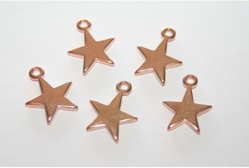 Star Pendant Rose Gold 11x14mm  - 3pcs