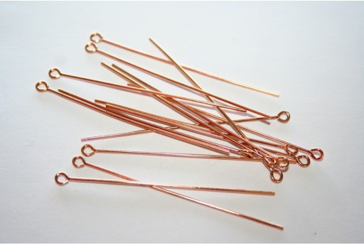 Brass Eyepin Rose Gold 0,7x50mm - 14pcs