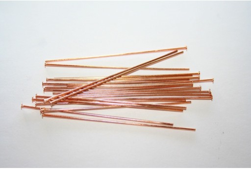 Brass Headpin Rose Gold 0,7x50mm - 14pcs