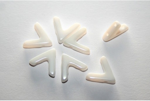 Ava® Beads Chalk White Shimmer 10x4mm - Pack 100pcs