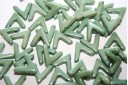 Ava® Beads Chalk White Teal Luster 10x4mm - 10pcs