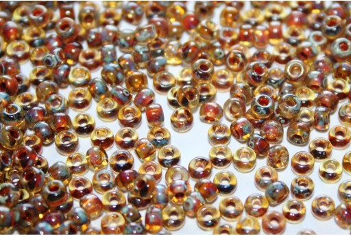 Rocailles Miyuki Seed Beads Picasso Transparent Saffron 8/0 - 10gr