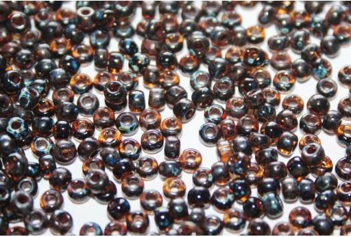 Miyuki Seed Beads - Picasso Transparent Saffron 8/0