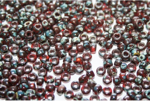 Rocailles Miyuki Seed Beads Picasso Transparent Red Brown 8/0 - 10gr