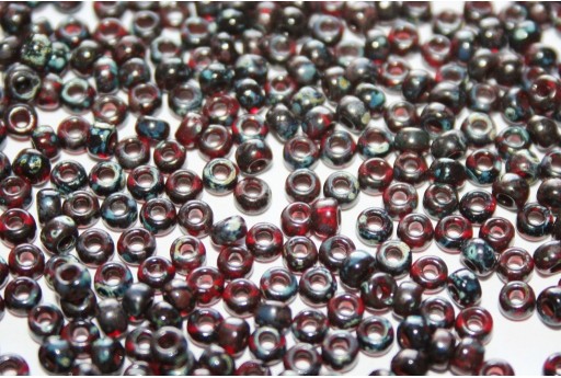 Rocailles Miyuki Seed Beads Picasso Transparent Garnet 8/0 - 10gr