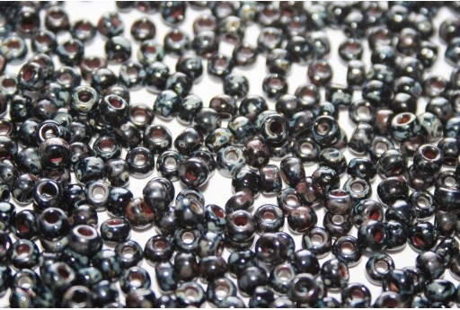 Rocailles Miyuki Seed Beads Picasso Opaque Smoky Black 8/0 - 10gr