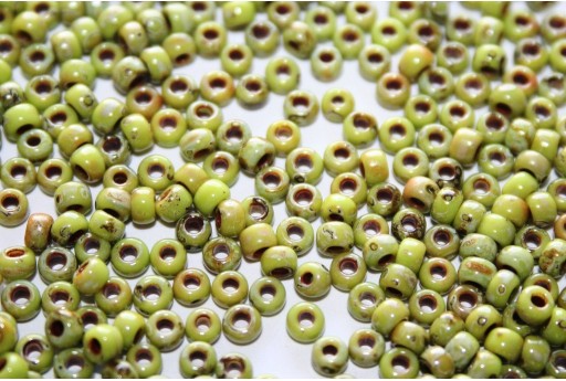 Rocailles Miyuki Seed Beads Picasso Opaque Chartreuse 8/0 - 10gr