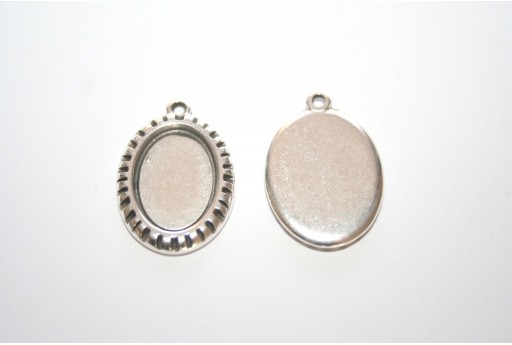 Antique Silver Setting Oval 13x18mm - 2pcs