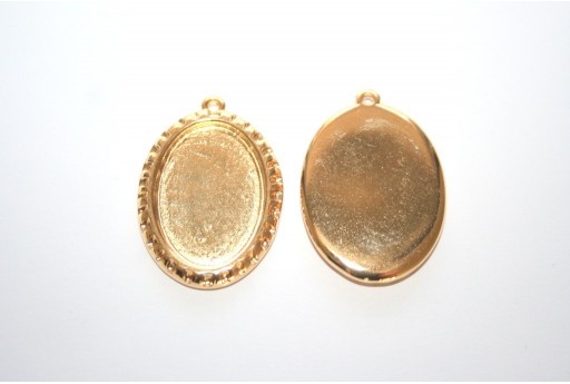 Castone per Pendente Ovale Oro 18x25mm - 1pz