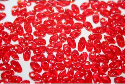 Miyuki Long Magatama Beads Transparent Light Red 4x7mm - Pack 100gr