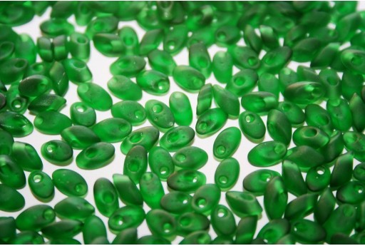 Miyuki Long Magatama Beads Matted Transparent Green 4x7mm - 10gr