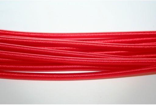 Caucciù Forato Ricoperto di Satin Rosso 5mm - 44cm