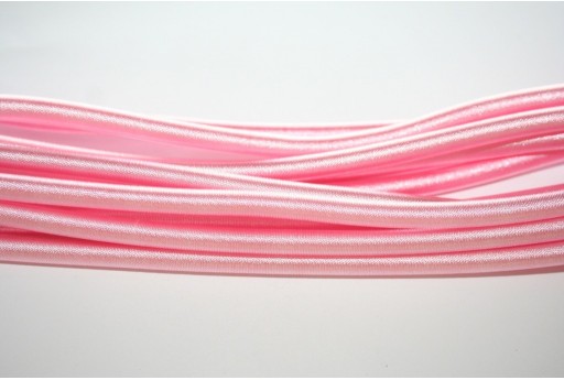 Caucciù Forato Ricoperto di Satin Rosa 5mm - 44cm