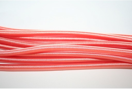 Caucciù Forato Ricoperto di Satin Arancio 5mm - 44cm