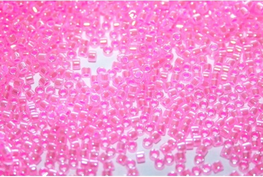 Miyuki Delica Beads Lined Crystal Med Pink 11/0 - 8gr