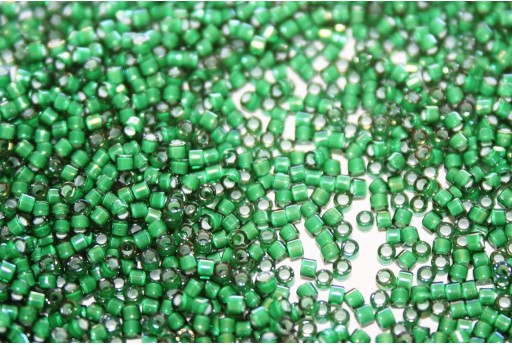 Delica Miyuki White Lined Emerald AB 11/0 - 50gr