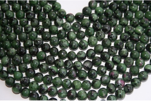 Filo 45 Pietre Zoisite Rubino Sfera 8mm ZOI2