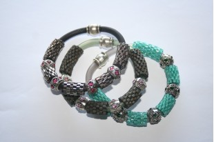 Caucciù Hexagon Bracelet Nickel